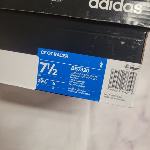 Adidas Cloudfoam QT Racer Sneaker Carbon/Trace Cargo Womens size 7.5 - Picture 4 of 4